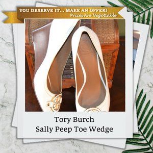 Tory Burch Sally Peep-Toe Wedge Pump